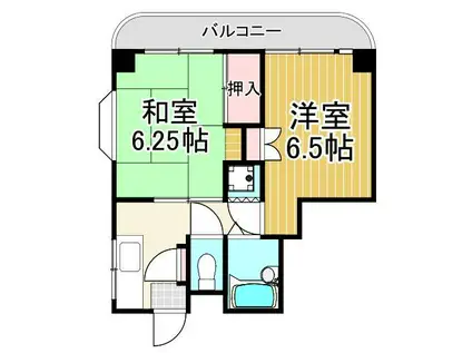 ヴィスタハウスNO5(2K/5階)の間取り写真