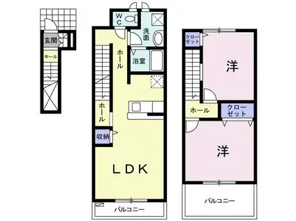 プレジオス A(2LDK/2階)の間取り写真