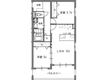 PHOENIX福津BAYSIDE(2LDK/1階)の間取り写真