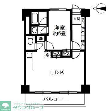 要町ハイム(1DK/11階)の間取り写真