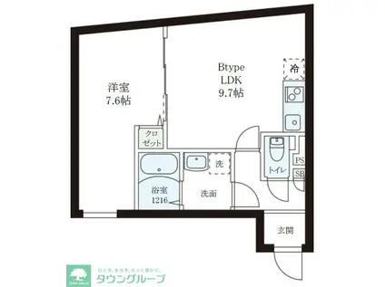 レピュア小石川レジデンスII(1LDK/2階)の間取り写真