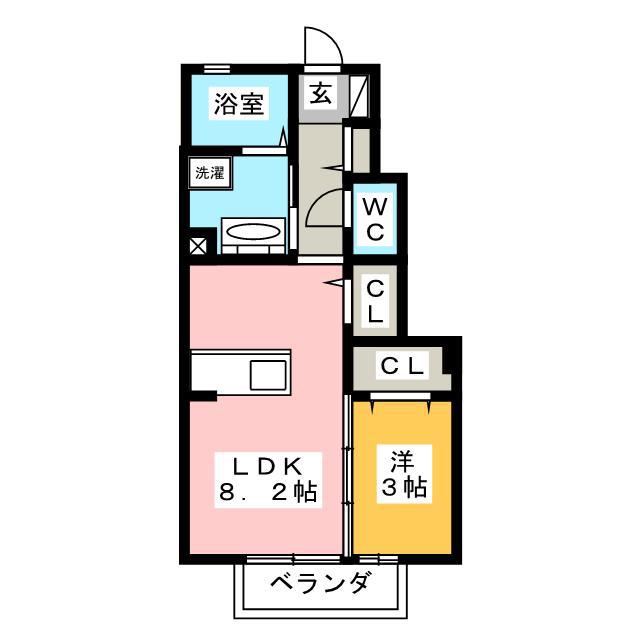ラ ルーチェ江戸橋(1LDK/1階)の間取り写真