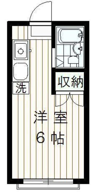 南野ハイツ1号棟(ワンルーム/1階)の間取り写真