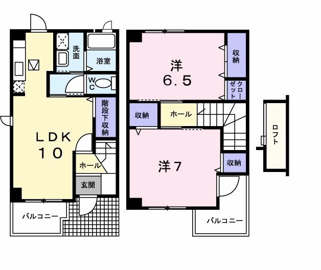 セレーノ城北(2LDK/1階)の間取り写真