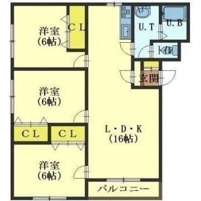 ルミエール中島(3LDK/3階)の間取り写真