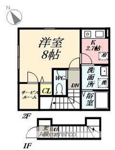 シャノワール岩沼(1K/2階)の間取り写真