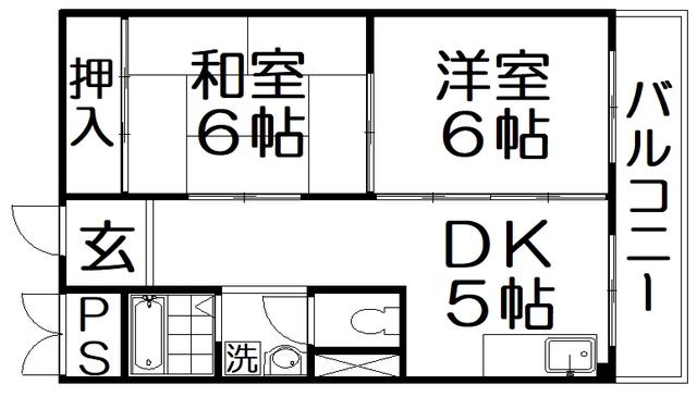 グロース寝屋川I(2DK/3階)の間取り写真