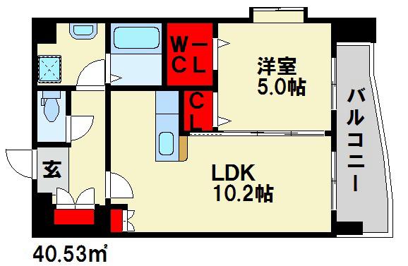 セラヴィ(1LDK/4階)の間取り写真
