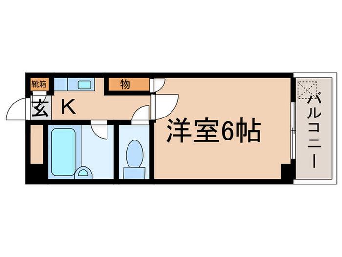 青山マンション(1K/2階)の間取り写真