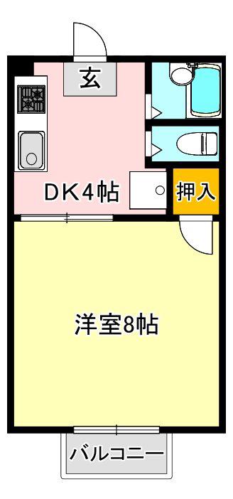 シティ西新C棟(1K/1階)の間取り写真