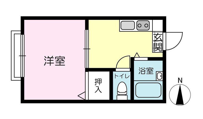 カーサエスクレア A棟(1K/2階)の間取り写真