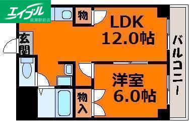 グランディール門田屋敷(1LDK/4階)の間取り写真