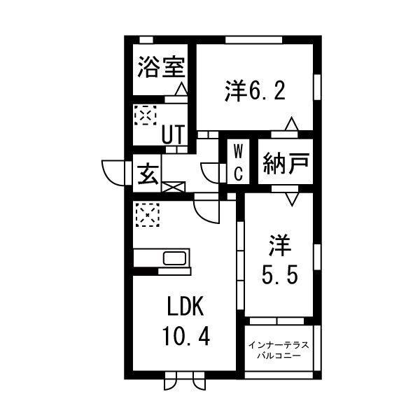 アトラスB(2LDK/1階)の間取り写真