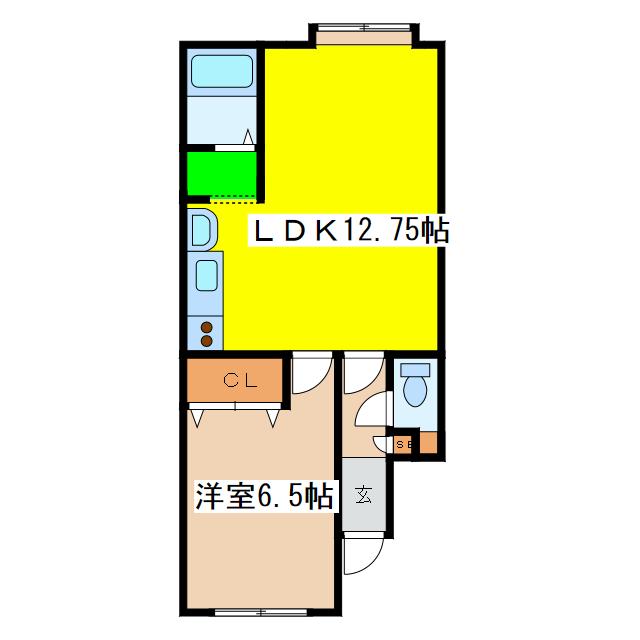 コンフォート国誉(1LDK/2階)の間取り写真