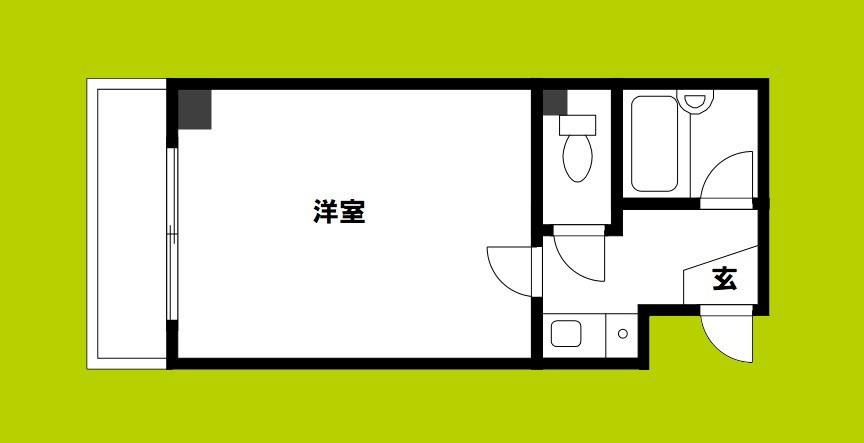 アワーズ長柄(1K/5階)の間取り写真