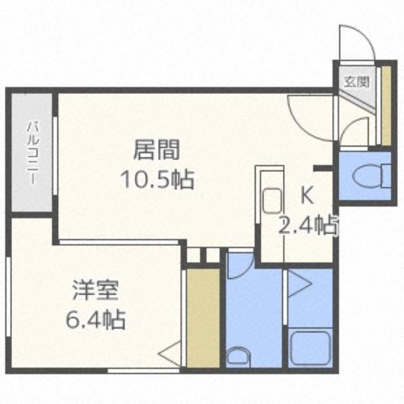 HOKO南高前(1LDK/5階)の間取り写真