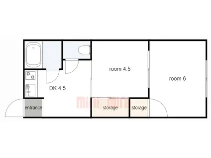 笠屋荘(2DK/2階)の間取り写真