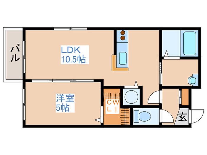 モルティーニ南郷(1LDK/1階)の間取り写真