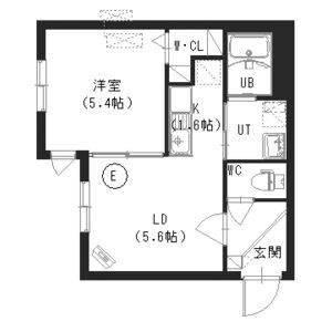 ホロムア美園(1LDK/1階)の間取り写真