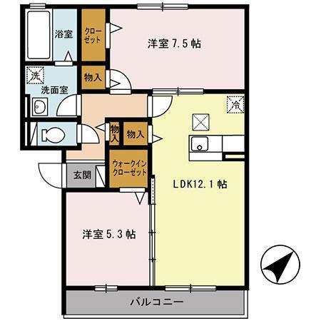 アーバンヒルズ(2LDK/3階)の間取り写真
