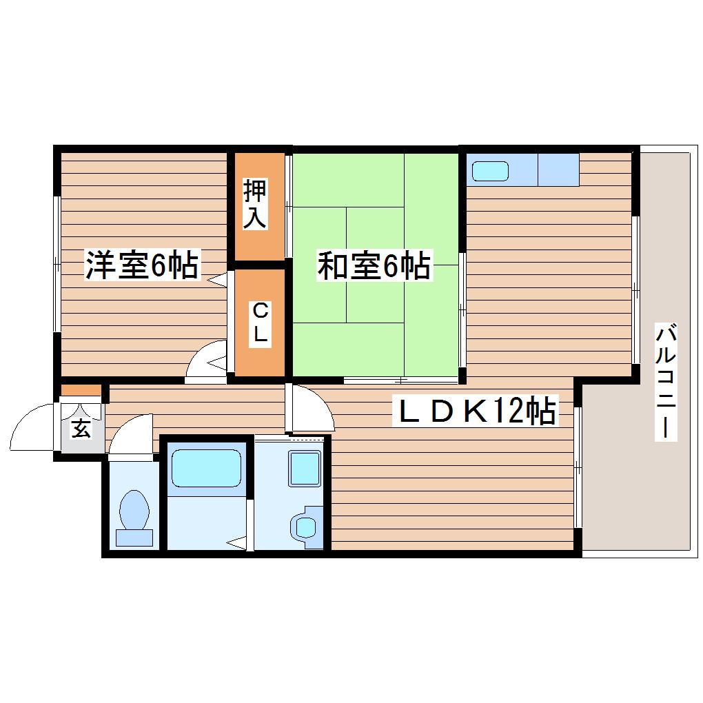 ロワジールK(2LDK/3階)の間取り写真