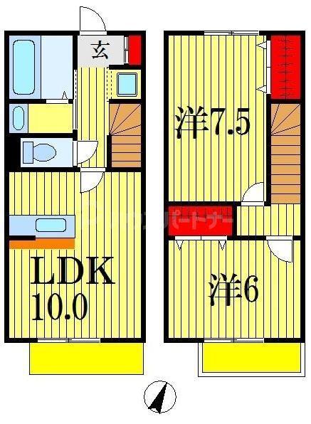 グレーリング(2LDK/1階)の間取り写真