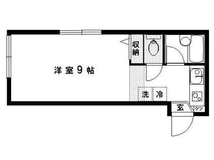 サンフラットつつじヶ丘(ワンルーム/2階)の間取り写真