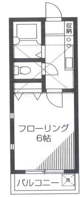 メゾンブルーリボン(1K/2階)の間取り写真