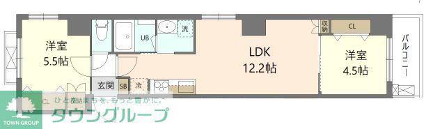 GRAND-MERE横浜大口(2LDK/6階)の間取り写真