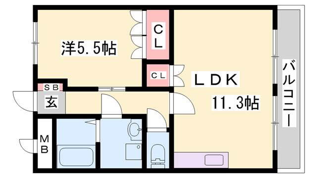 メゾンミルキーウェイI(1LDK/2階)の間取り写真