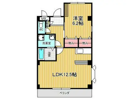 パークガーデン西神の倉II(1LDK/1階)の間取り写真