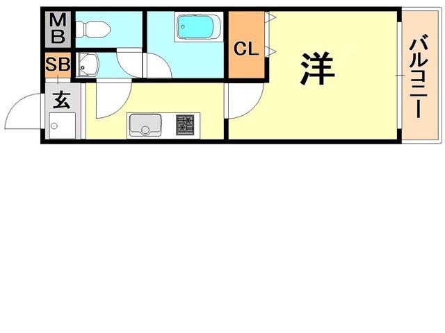 アクシス板宿(1K/4階)の間取り写真