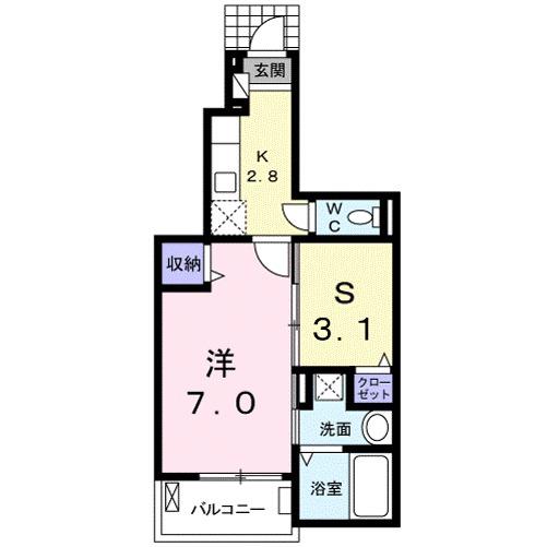 SERENO KITANO(1LDK/1階)の間取り写真