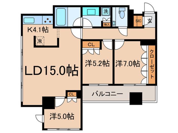 MFPR目黒タワー(3LDK/11階)の間取り写真
