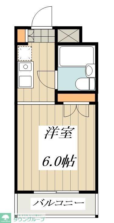 メイプルコート(ワンルーム/3階)の間取り写真