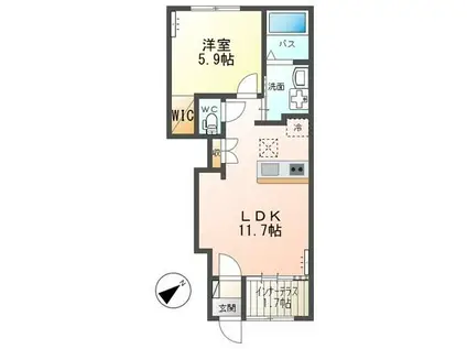 グランメゾンNAKA(1LDK/1階)の間取り写真