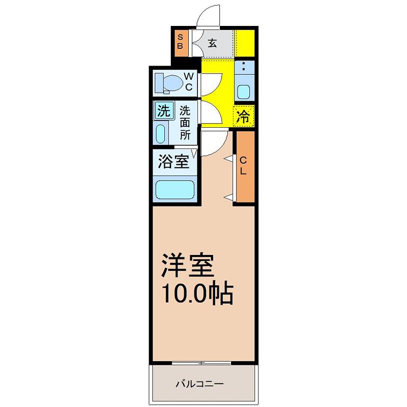 S-RESIDENCE春日井(1K/12階)の間取り写真