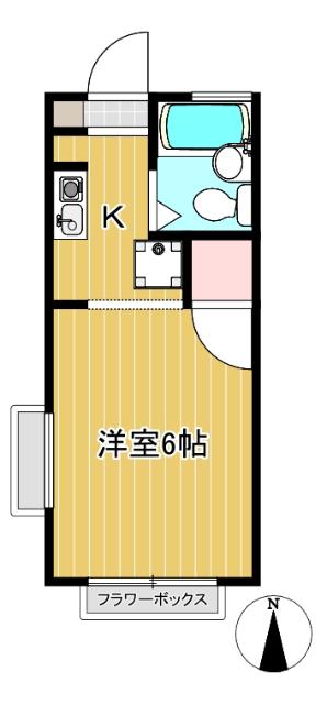 サンライズパストラル(1K/1階)の間取り写真