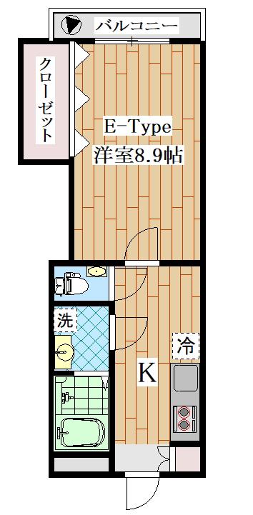 マティアスたまプラーザ(1K/2階)の間取り写真