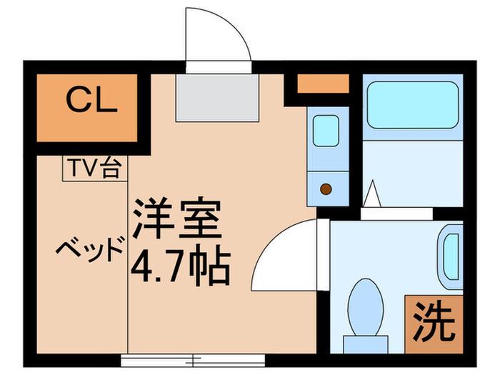 HJ PLACE W TOKYO(ワンルーム/4階)の間取り写真