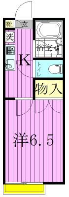 デュナミスⅡ(1K/1階)の間取り写真