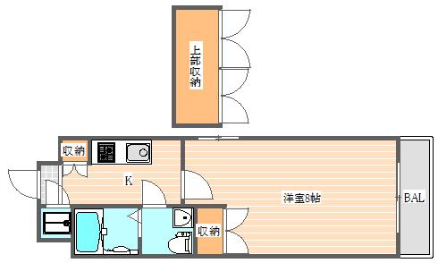 CLUB ORIENT BLD NO.81 AMARIGE (1K/1階)の間取り写真