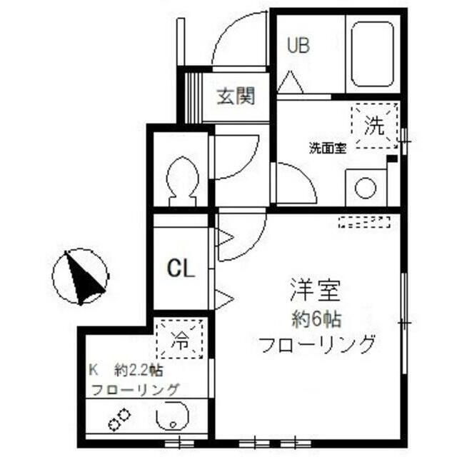 グレースM(1K/1階)の間取り写真