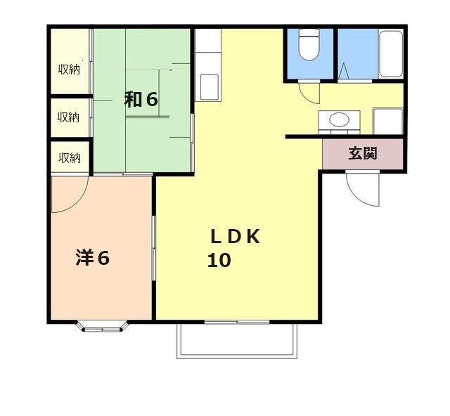 ヴィラ丹波屋B(2LDK/1階)の間取り写真
