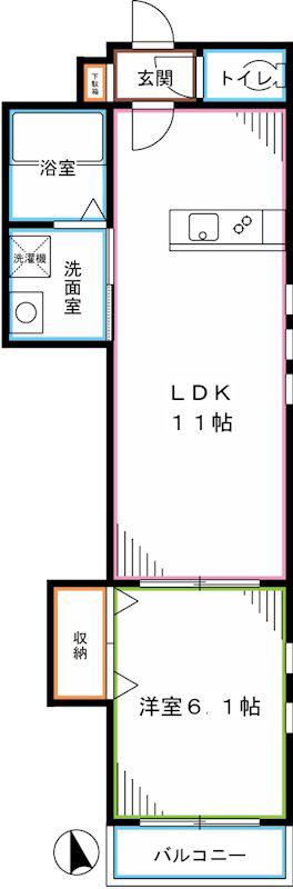 フォレスト リバー ハウス(1LDK/2階)の間取り写真