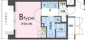 ガレリア東新宿(1K/5階)の間取り写真