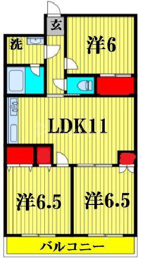 リバーサイドコート(3LDK/4階)の間取り写真