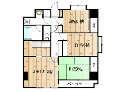 クレサ八幡(3LDK/1階)の間取り写真