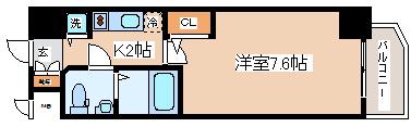 S-RESIDENCE神戸磯上通(1K/9階)の間取り写真