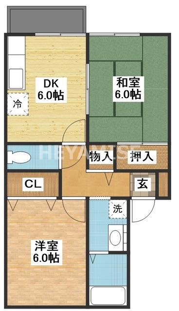 シーサイド瑞穂(2DK/2階)の間取り写真